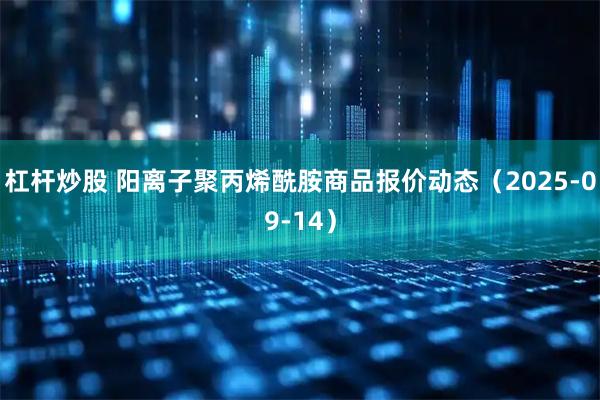 杠杆炒股 阳离子聚丙烯酰胺商品报价动态（2025-09-14）