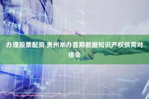 办理股票配资 贵州举办首期数据知识产权供需对接会